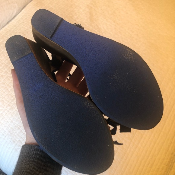 Jill Stuart Blue Raffia Cork Wedges Sz 7 - Picture 3 of 8